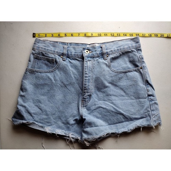 Cotton On Pants - Cotton On High A Line Light Wash Denim Cutoff Shorts Women Size 8